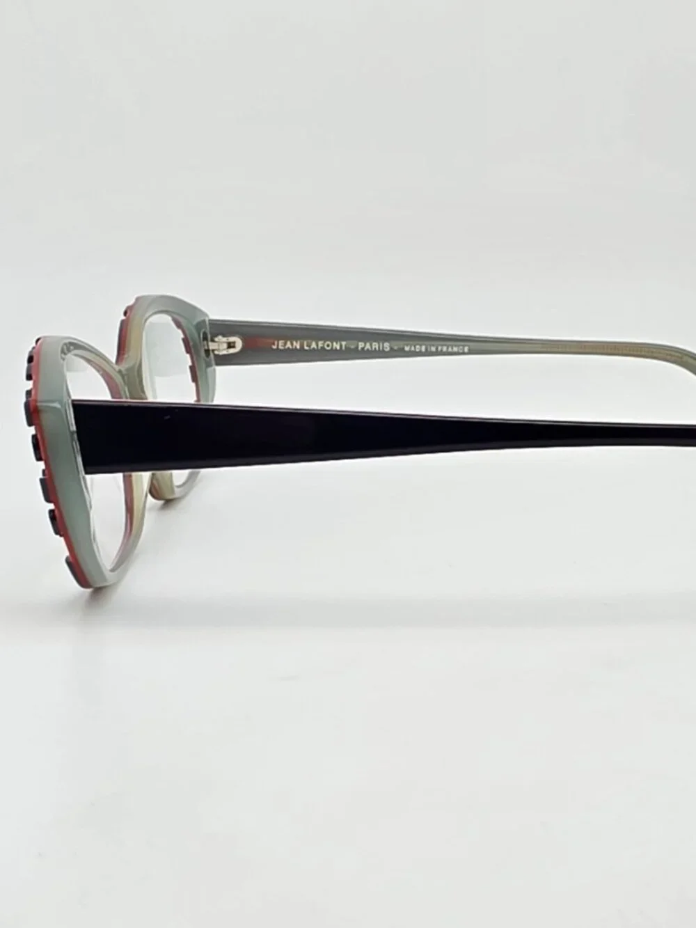 Jean Lafont Paris Tarentelle 3043 Blue Red Cat Eye Eyeglasses Frame w/ Case 53mm